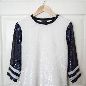 Topshop | Sequin Baseball Top